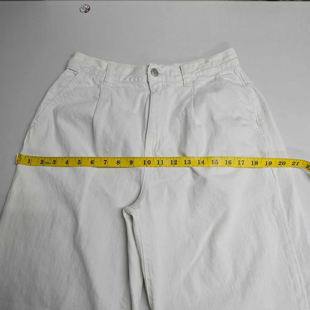 Madewell The Harlow Wide-Leg Jeans Women 27 White Pleated High Rise Cotton Denim - Picture 11 of 15